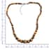 Yellow Tiger's Eye Beaded Necklace 18-20 Inches in Stainless Steel 211.40 ctw image number 3
