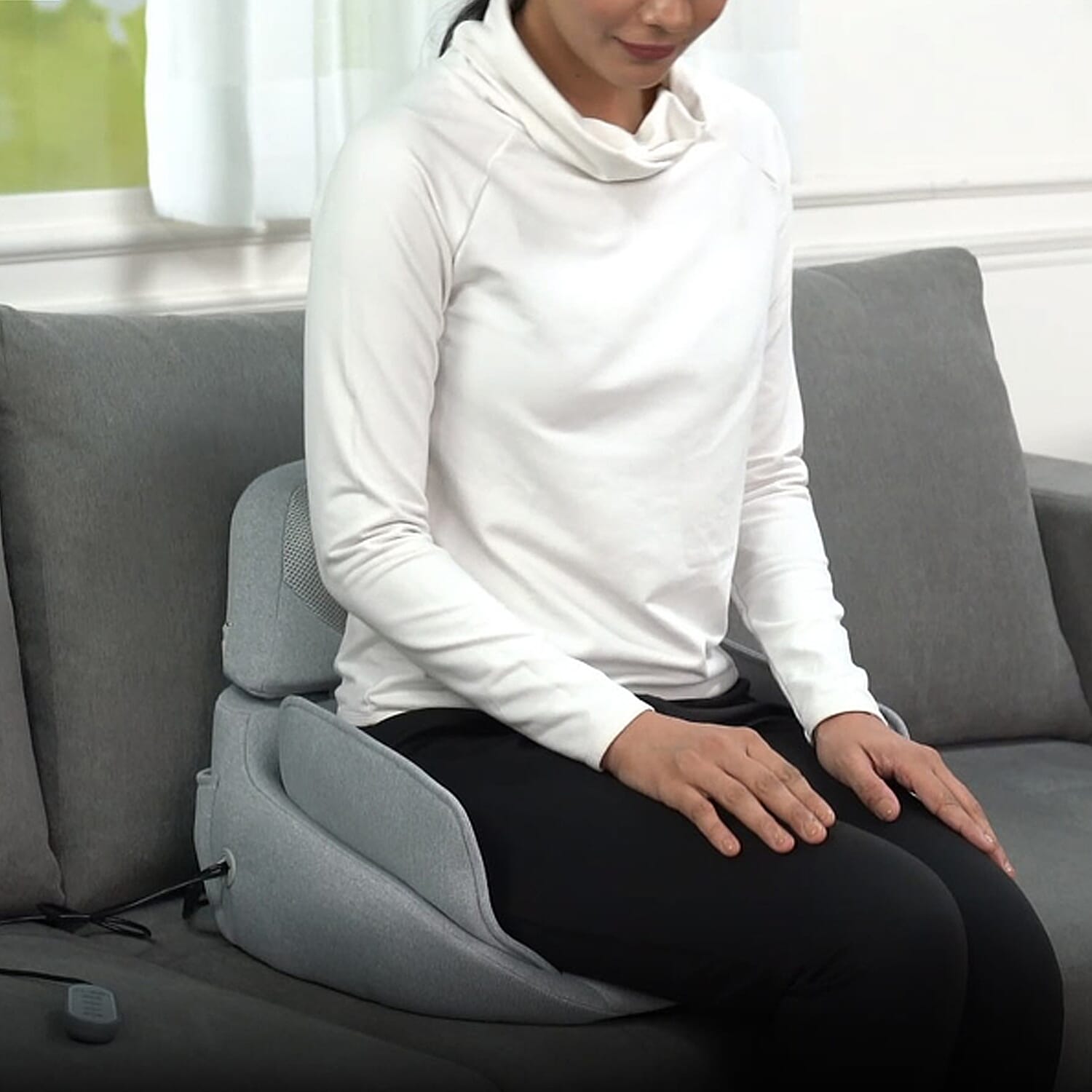 Light Grey Foldable Massage Chair with Remote Control