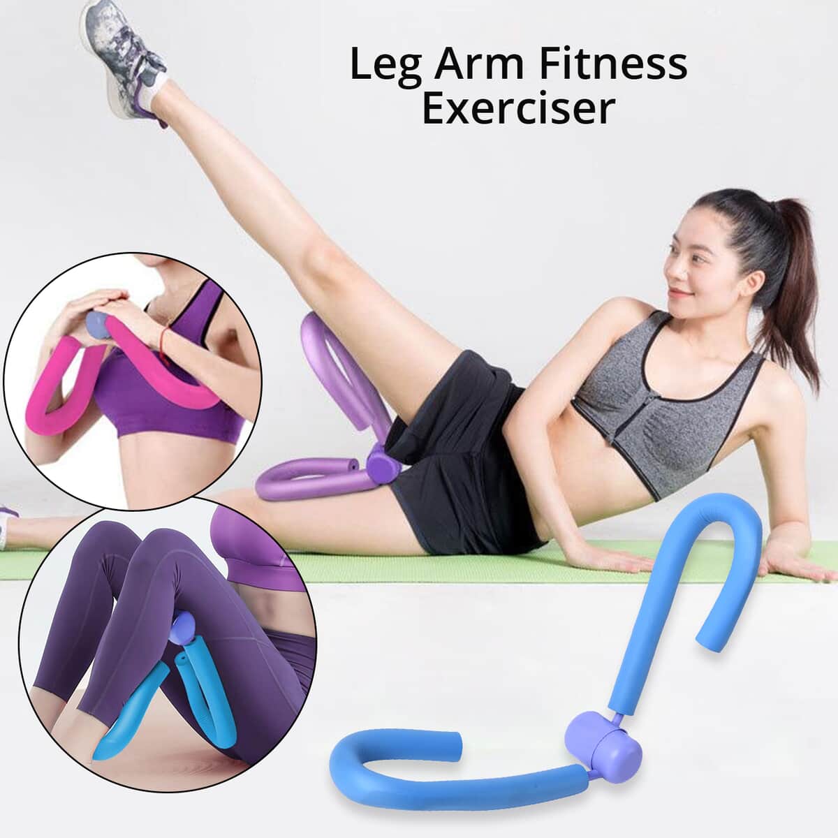 Blue Thigh Master Toner Yoga Exerciser Leg Arm Body Fitness Machine (11.81x4.72) image number 1