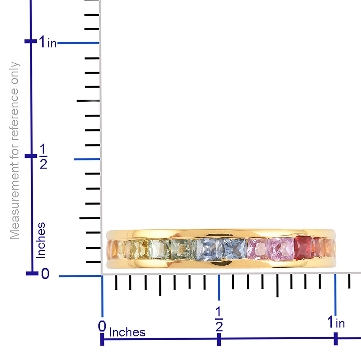 Multi Gemstone Rainbow Stackable Band Ring in 14K Yellow Gold Over Sterling Silver (Size 8.0) 2.34 ctw  image number 3