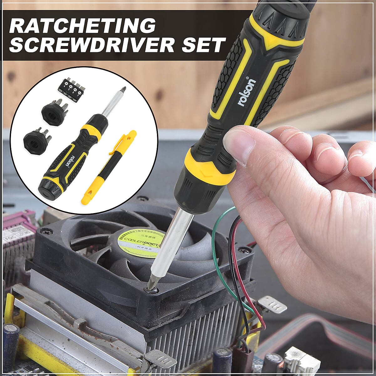 Rolson Ratcheting Multi Functional Screwdriver Set image number 1