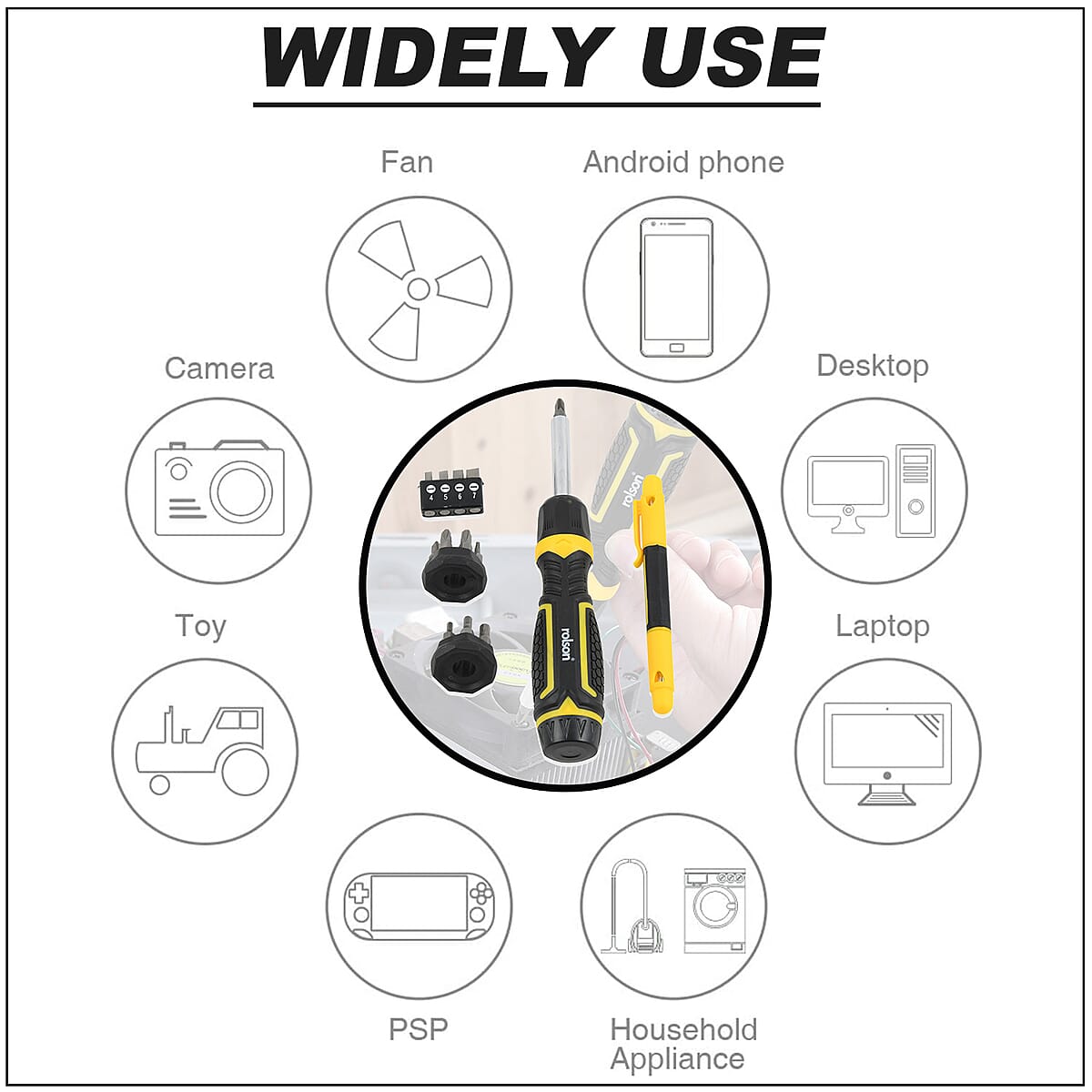 Rolson Ratcheting Multi Functional Screwdriver Set image number 3