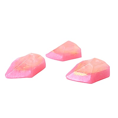 Marigold + Lotus 3pc Set Rose Quartz Soap Rock with Crystal Infused and Strawberry Fragrance