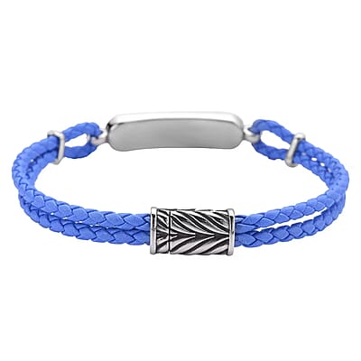 Lapis Lazuli 18.25 ctw Genuine Leather Men's Bracelet with Magnetic Lock in Black Oxidized Stainless Steel (8.00 In), Tarnish-Free, Waterproof, Sweat Proof Jewelry