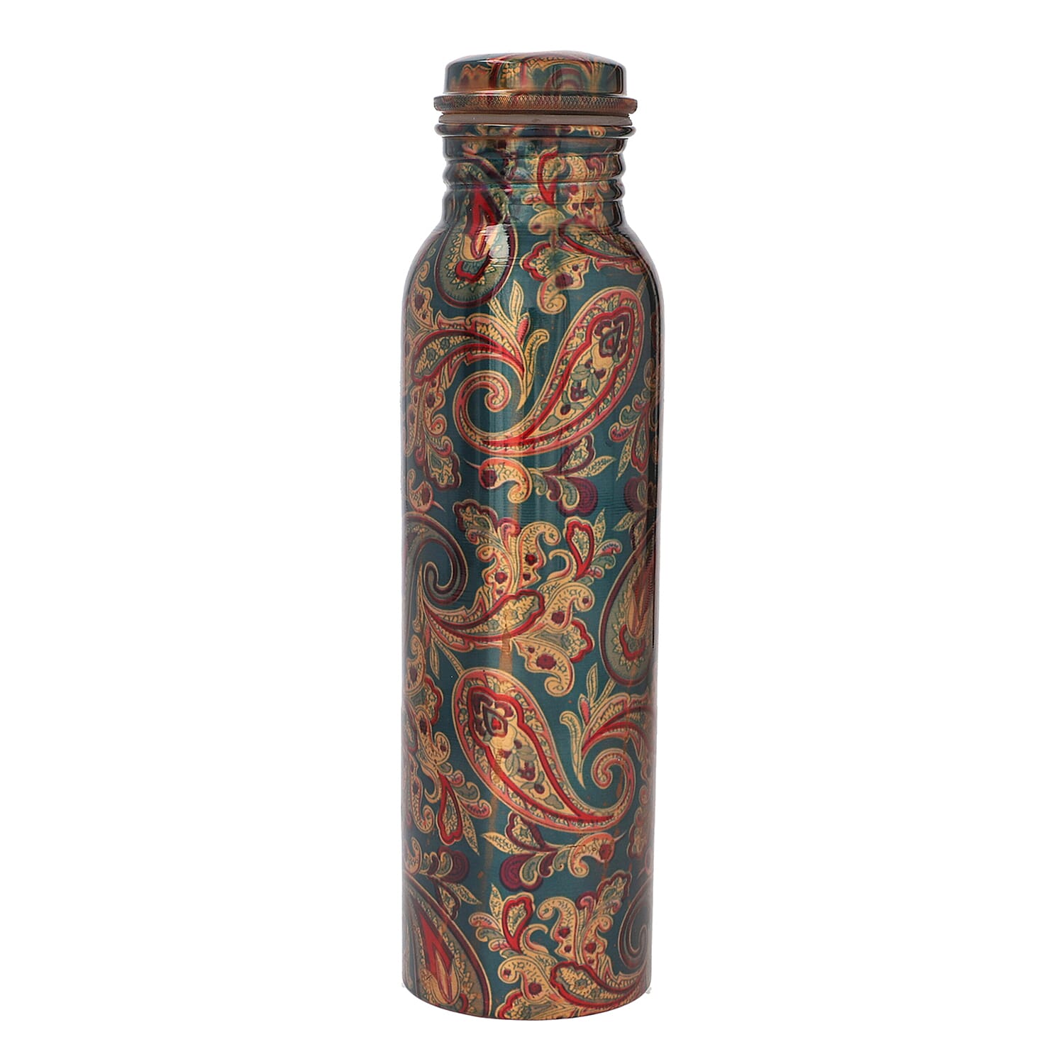 Homesmart Multi Color Printed Solid Copper Bottle with Elite Shungite and Copper Infuser (33.81 oz)
