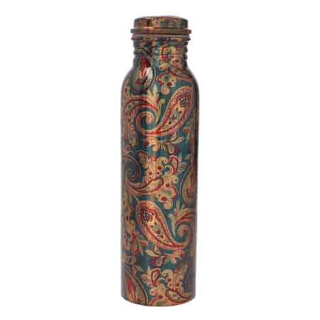 Multi Color Printed Solid Copper Bottle with Elite Shungite and Copper Infuser (33.81 oz) image number 0