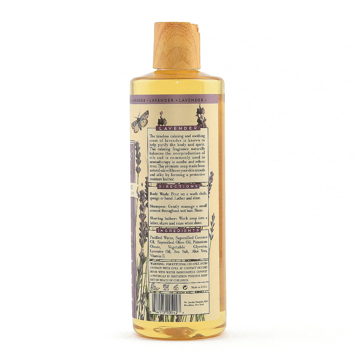 DR. JACOBS Naturals Face & Body Wash -Lavender 16 oz. (Made in USA) image number 4