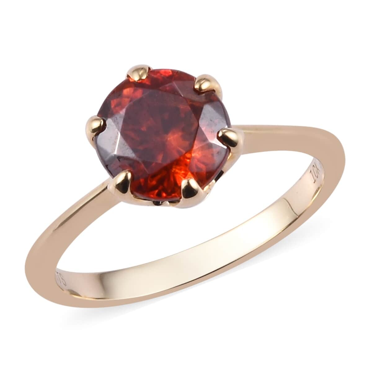 LUXORO 10K Yellow Gold Natural Picos Altos Red Sphalerite Ring (Size 7.0) 2.35 Grams 2.25 ctw image number 0