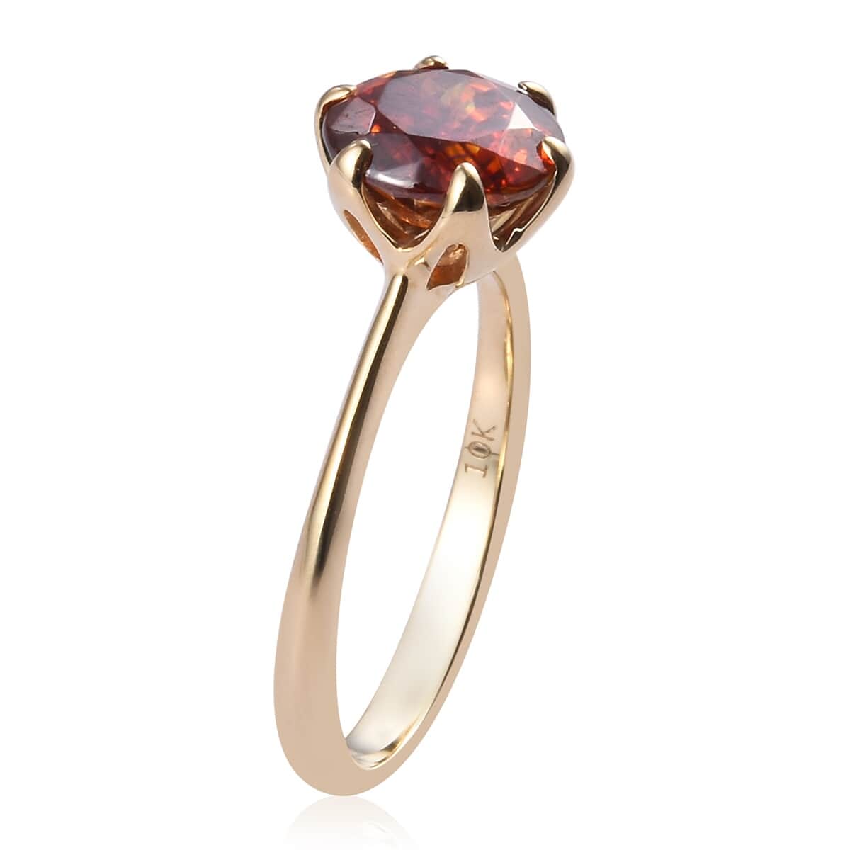 LUXORO 10K Yellow Gold Natural Picos Altos Red Sphalerite Solitaire Ring (Size 7.0) (2.35 g) 2.25 ctw image number 3