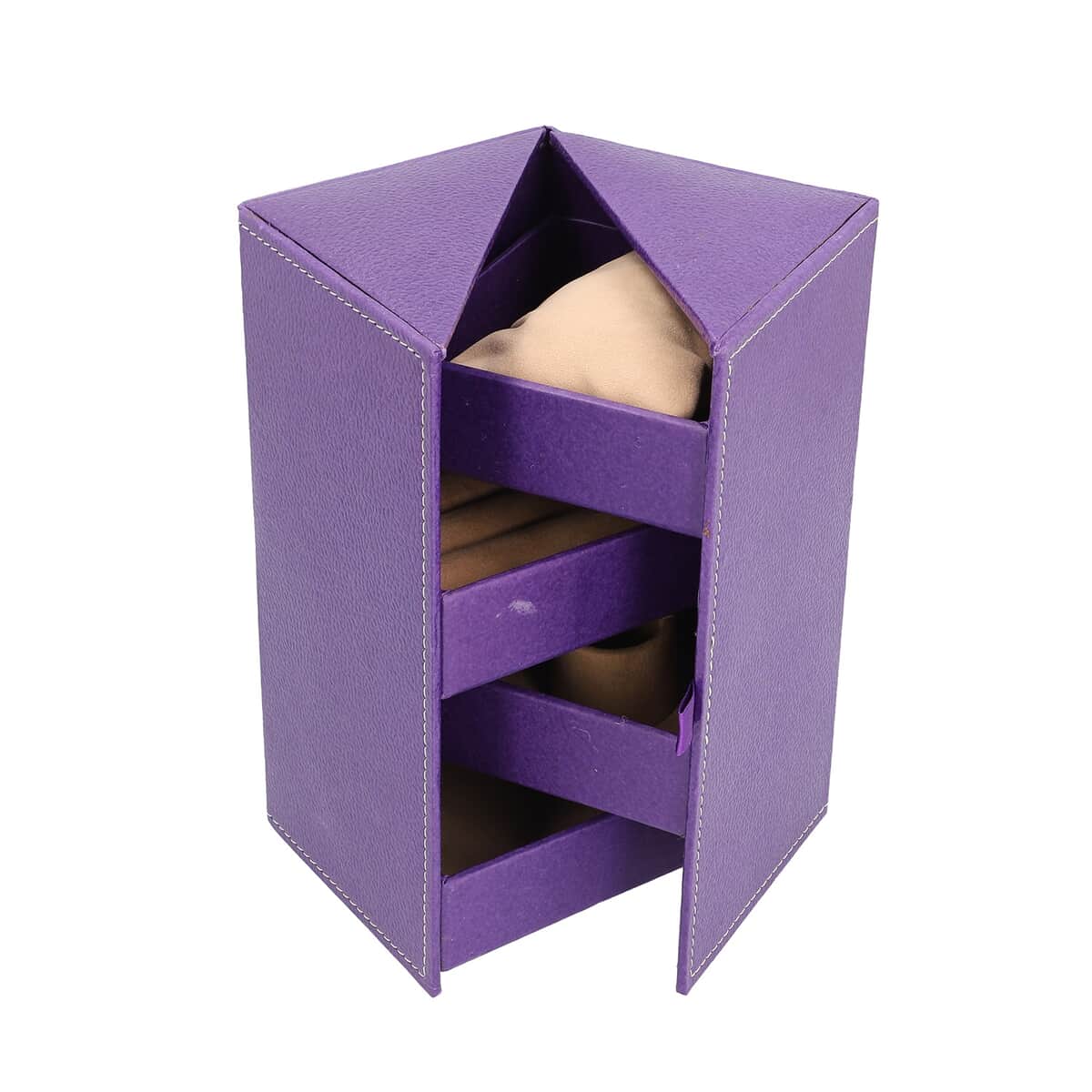 Handcrafted Purple Eco Leatherette Jewelry & Accessory Organiser image number 2