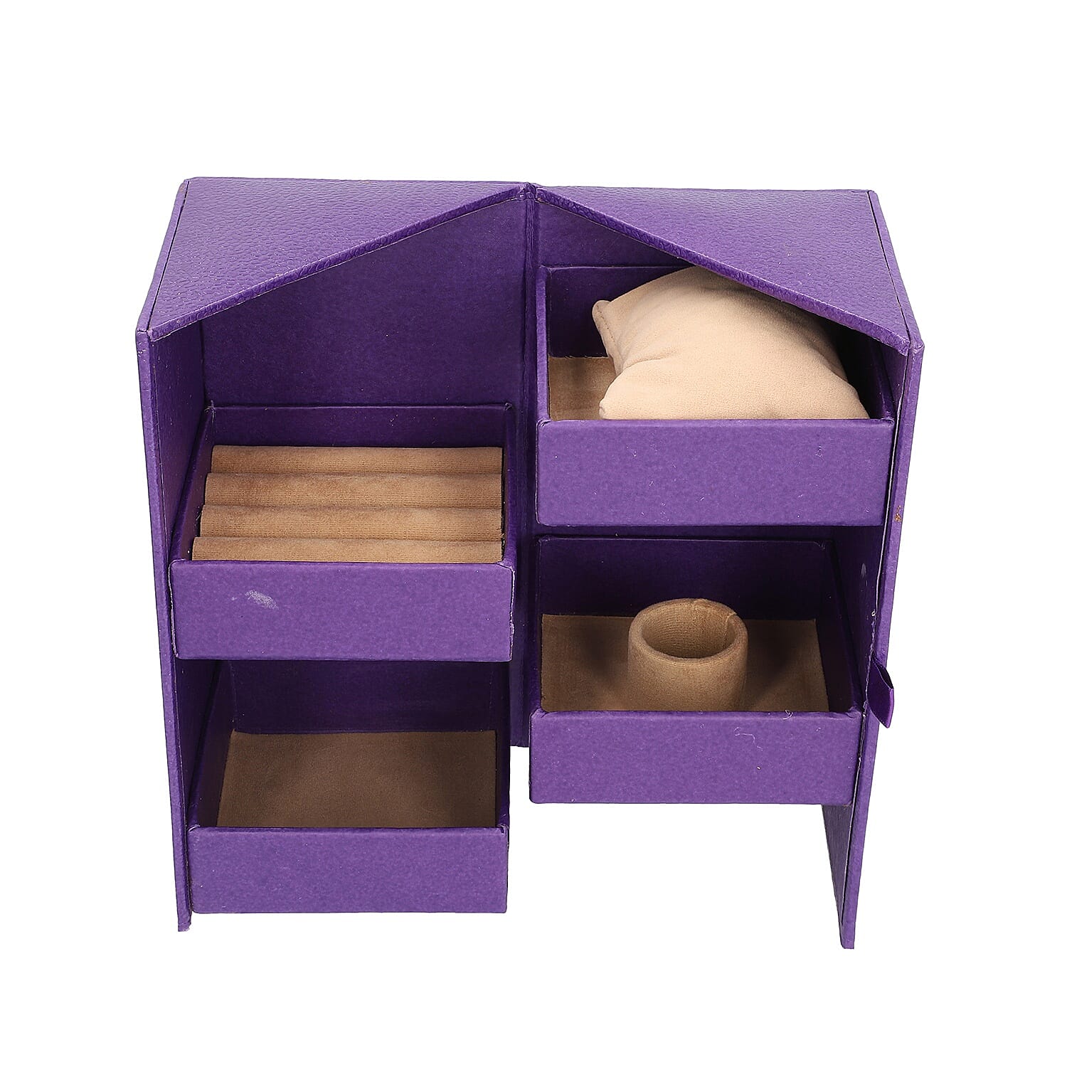 Handcrafted Purple Eco Leatherette Jewelry & Accessory Organiser