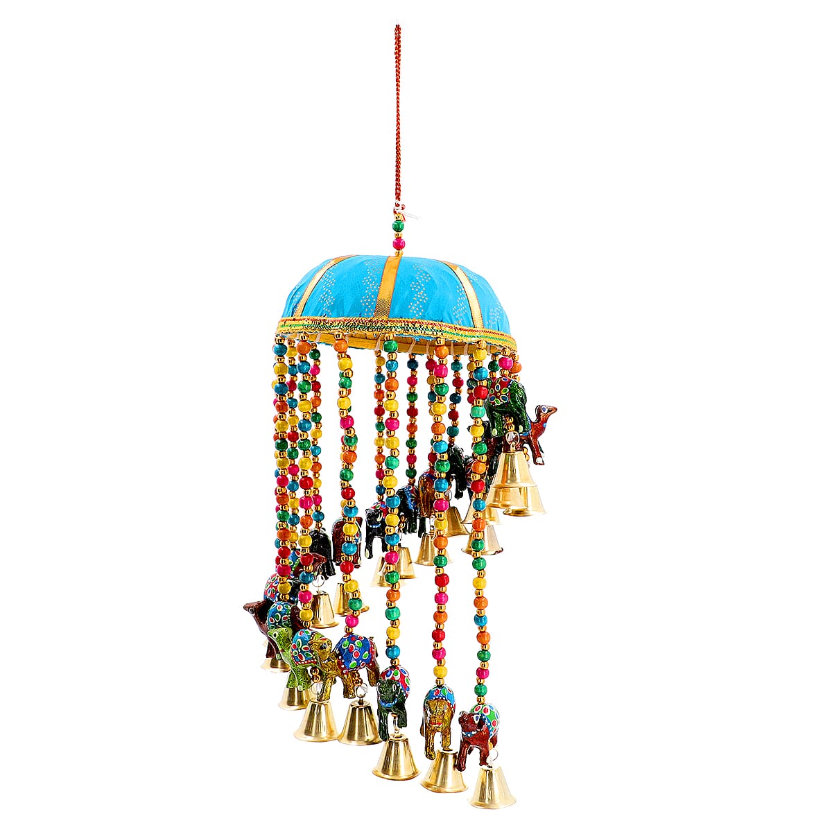 Handmade Blue Basket Camel Wind Chimes image number 0