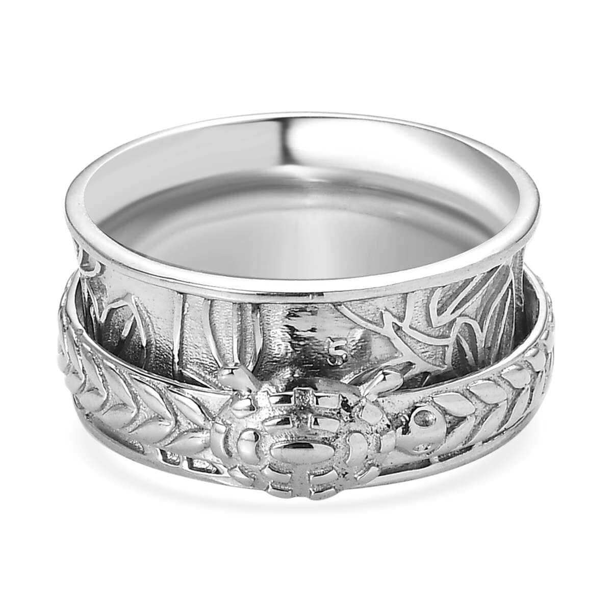 Sterling Silver Spinner Ring, Anxiety Ring for Women, Fidget Rings for Anxiety for Women, Stress Relieving Anxiety Ring, Promise Rings (Size 10.0) (5.50 g) image number 6