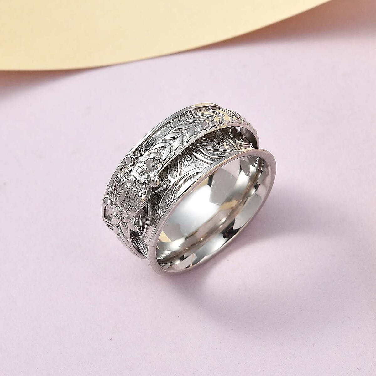 Sterling Silver Spinner Ring, Anxiety Ring for Women, Fidget Rings for Anxiety for Women, Stress Relieving Anxiety Ring, Promise Rings (Size 7.0) (5.50 g) image number 3