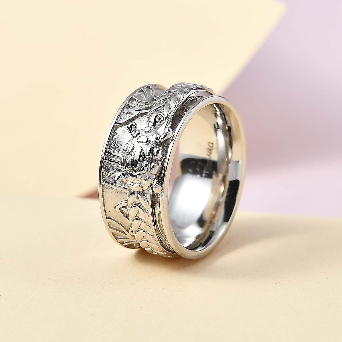 Sterling Silver Spinner Ring, Anxiety Ring for Women, Fidget Rings for Anxiety for Women, Stress Relieving Anxiety Ring, Promise Rings (Size 7.0) (5.50 g) image number 4