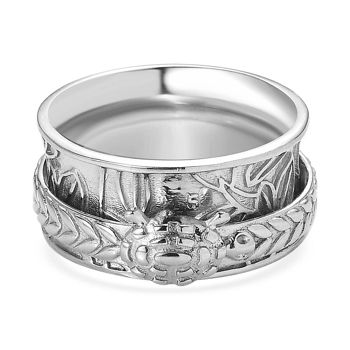 Sterling Silver Spinner Ring, Anxiety Ring for Women, Fidget Rings for Anxiety for Women, Stress Relieving Anxiety Ring, Promise Rings (Size 7.0) (5.50 g) image number 6