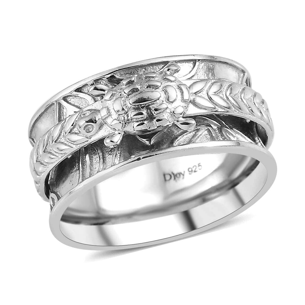 Sterling Silver Spinner Ring, Anxiety Ring for Women, Fidget Rings for Anxiety for Women, Stress Relieving Anxiety Ring, Promise Rings (Size 9.0) (5.50 g) image number 0