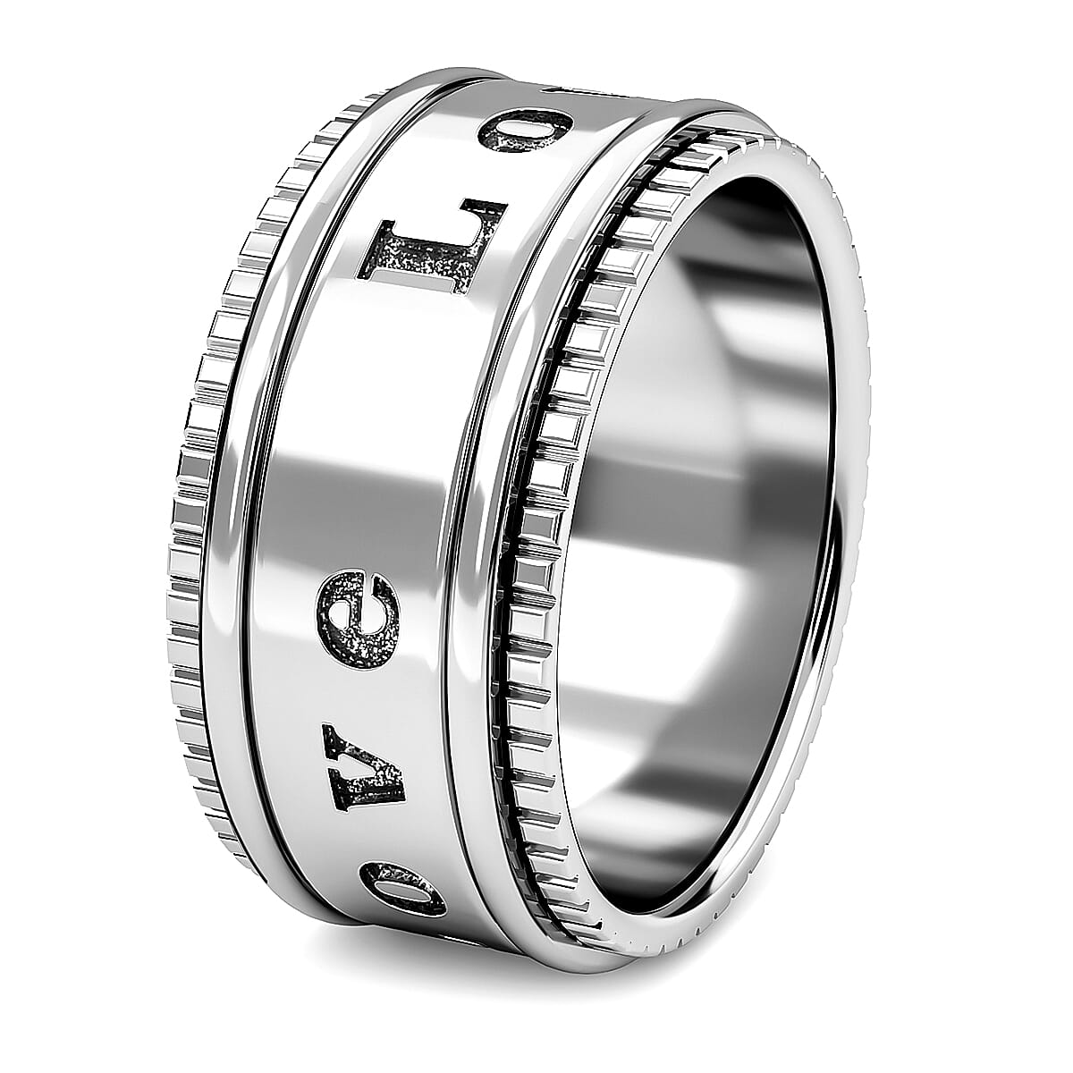 Sterling Silver LOVE Spinner Ring, Anxiety Ring for Women, Fidget Rings for Anxiety for Women, Stress Relieving Anxiety Ring, Promise Rings (Size 9.0) (7.25 g)