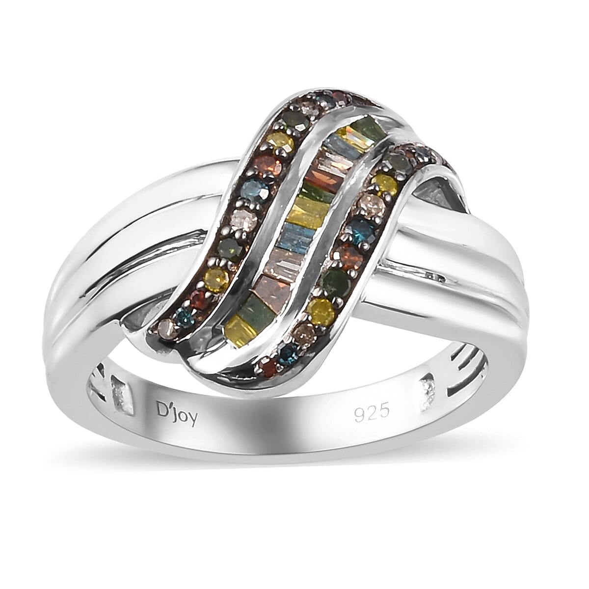 Personalized Multi Diamond Ring in Platinum Over Sterling Silver (Size 6.0) 0.35 ctw image number 3