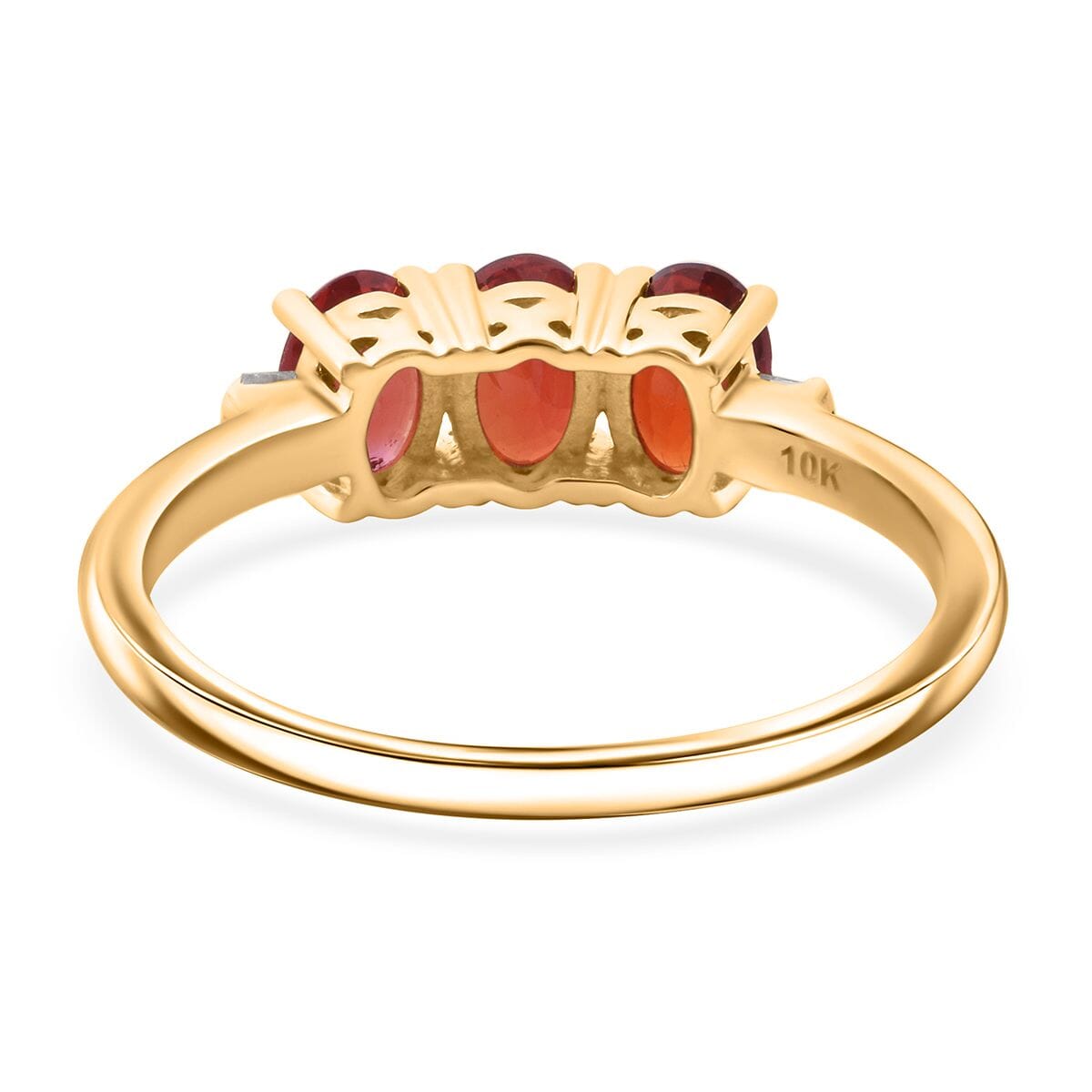Premium Red Sapphire and Diamond Accent 1.86 ctw Ring in 10K Yellow Gold (Size 9.0) 2.08 Grams image number 4