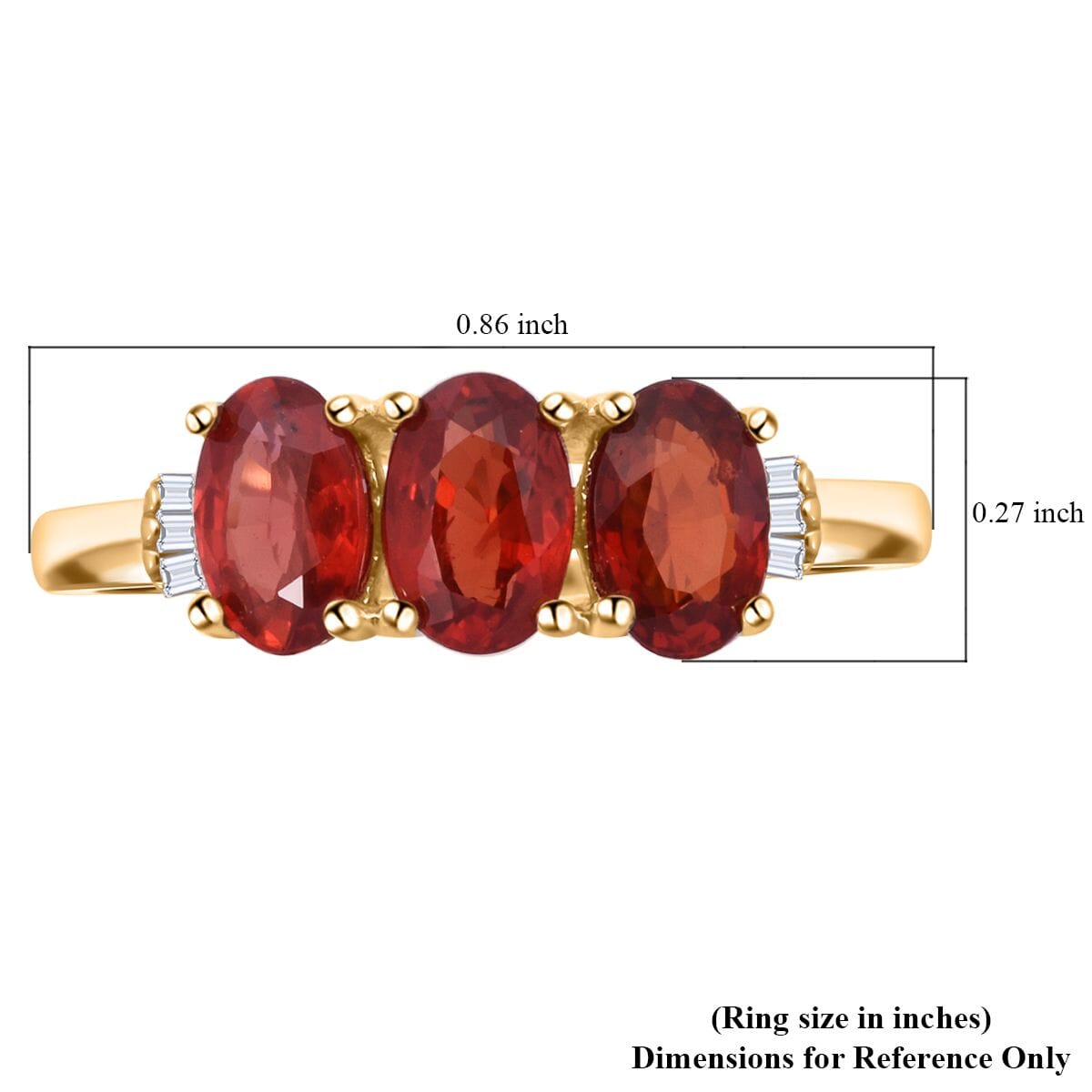 Premium Red Sapphire and Diamond Accent 1.86 ctw Ring in 10K Yellow Gold (Size 9.0) 2.08 Grams image number 5