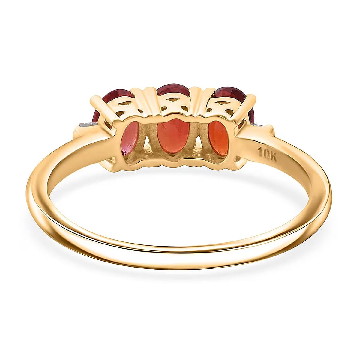 Premium  Songea Sapphire and Diamond Accent 1.86 ctw Ring in 10K Yellow Gold (Size 9.0) 2.08 Grams image number 6