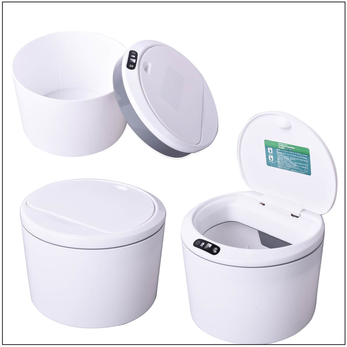 White Smart Touchless Trash Cans (2xAAA Not Included) image number 4