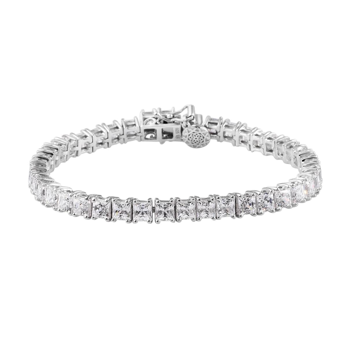 Lustro Stella Made with Finest CZ Tennis Bracelet in Platinum Over Sterling Silver (7.25 In) 25.00 ctw image number 0