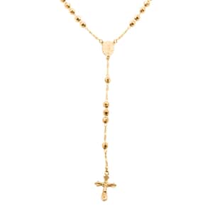 Diamond-Cut Beaded Necklace 21 Inches in Goldtone