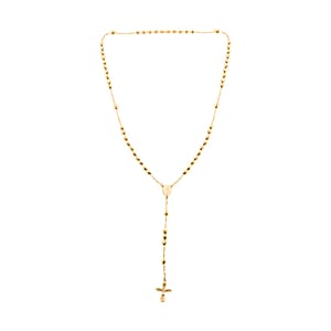 Diamond-Cut Beaded Necklace 21 Inches in Goldtone