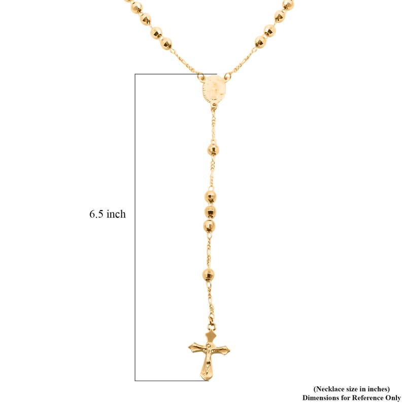 Diamond-Cut Beaded Necklace 21 Inches in Goldtone