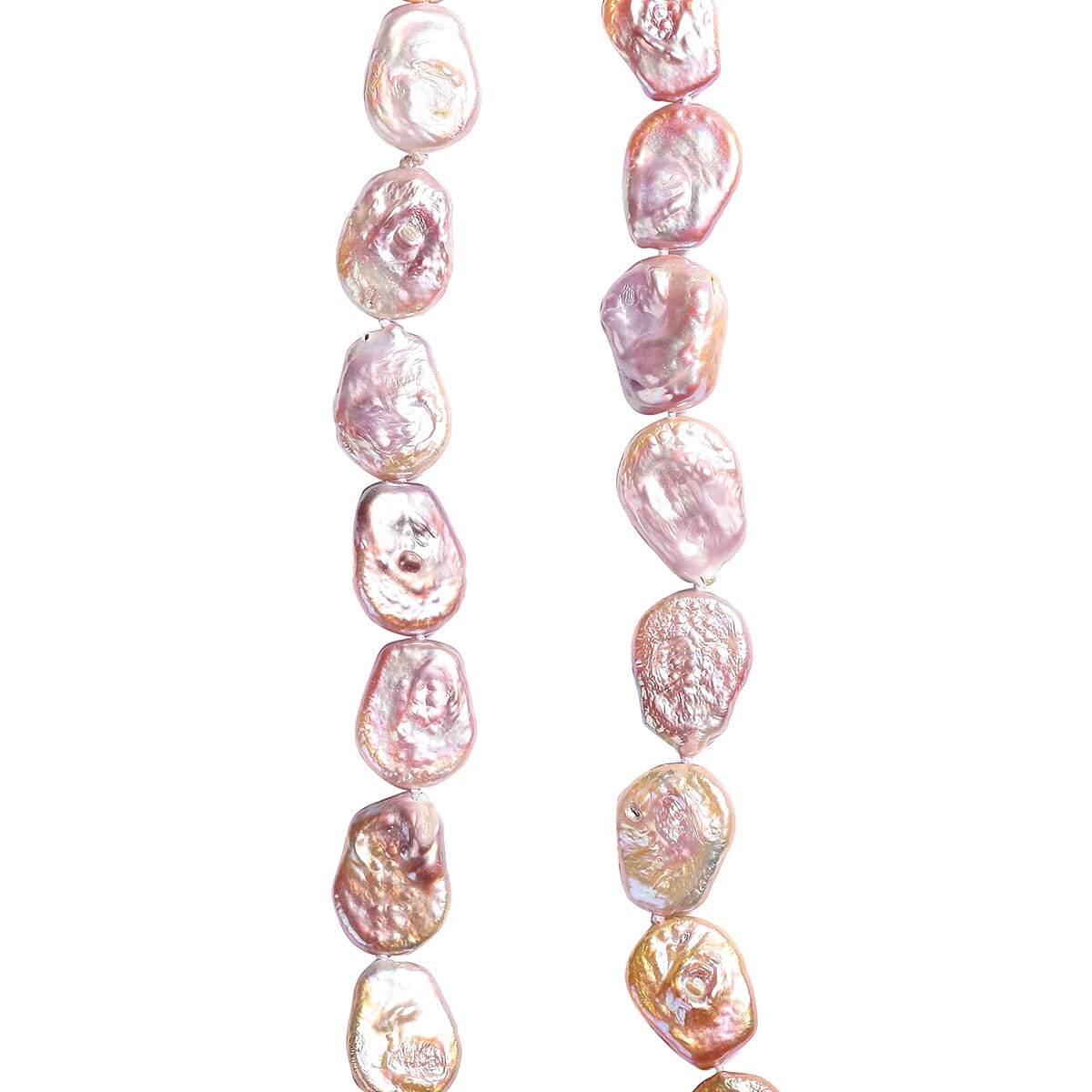 Top Rated AAA Purple Color Coin Shape Freshwater Cultured Pearl Necklace (30 Inches) image number 2
