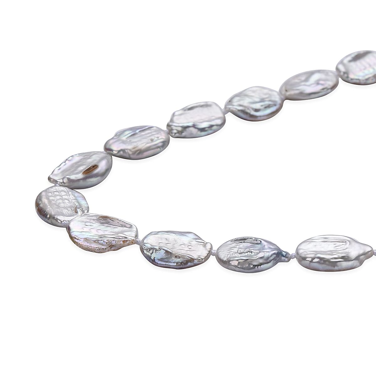 Top Rated AAA White Coin Freshwater Cultured Pearl Necklace 30 Inches image number 2