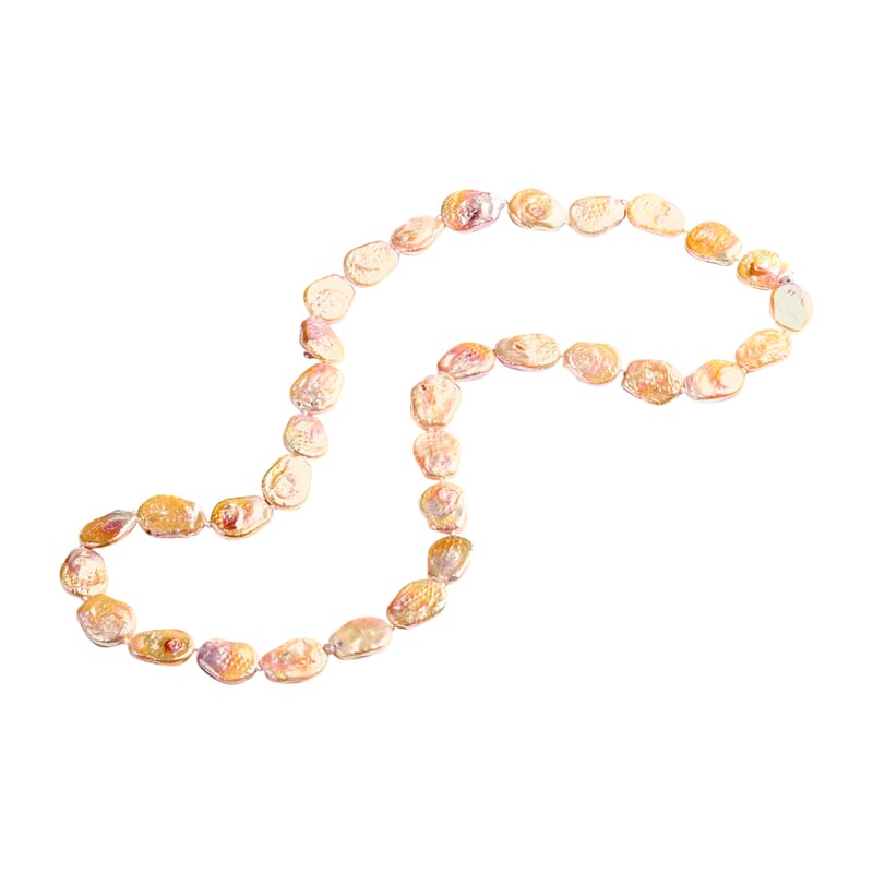 AAA Freshwater Cultured Pearl Necklace, Pearl Necklace For Women, Opera Length Necklace, Coin Pearl Necklace