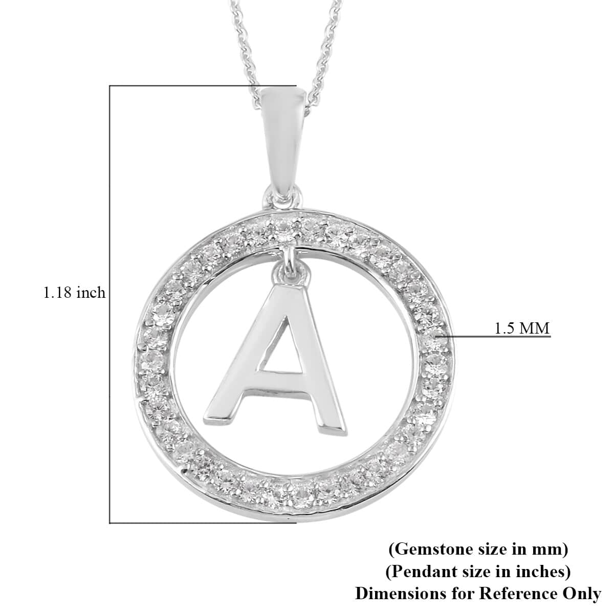 Natural White Zircon A Pendant Necklace 20 Inches in Platinum Over Sterling Silver image number 5