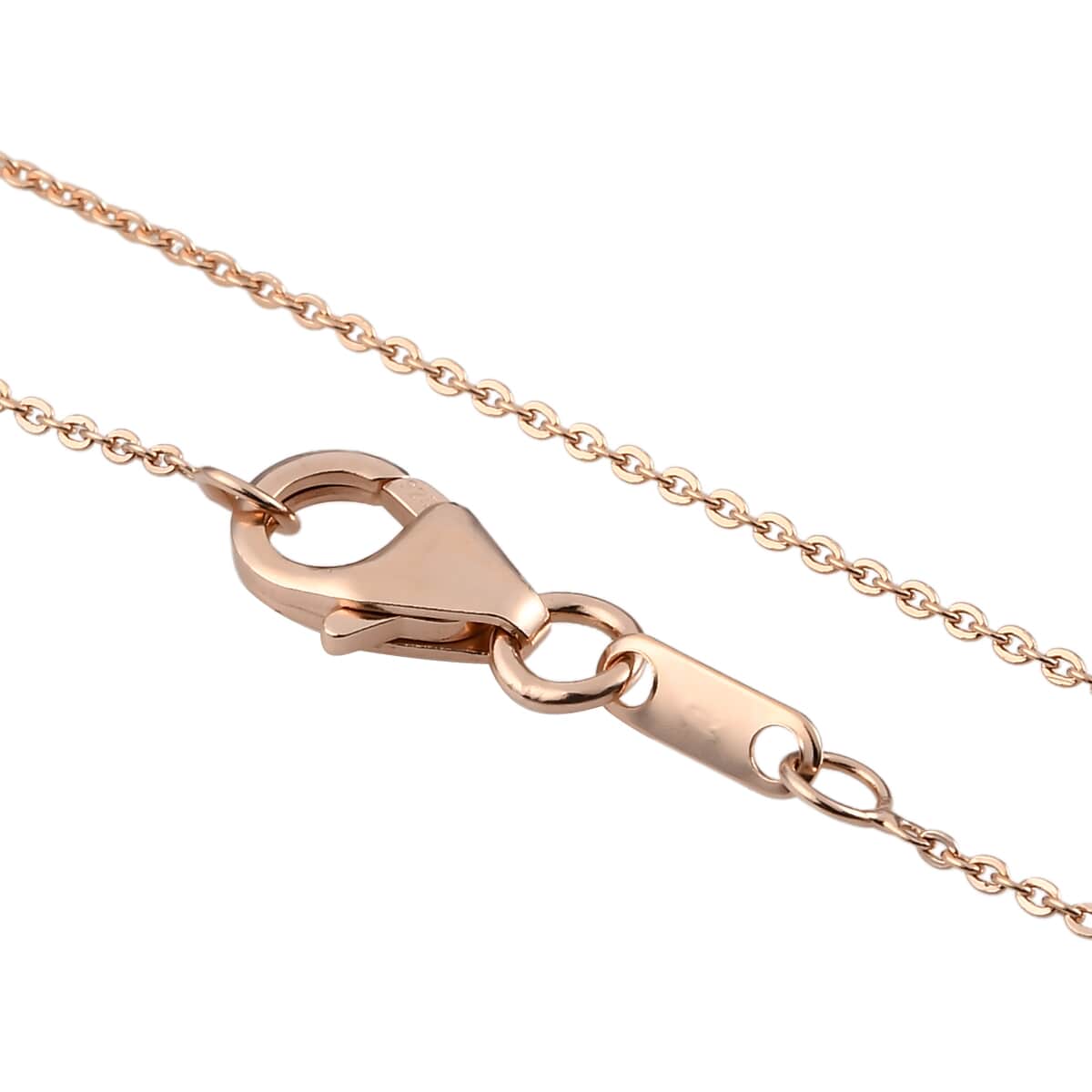 Natural White Zircon Initial L Pendant Necklace 20 Inches in Vermeil Rose Gold Over Sterling Silver 0.70 ctw image number 5