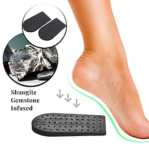 Livmore Set of 2 Black Polymer and Shungite Infused, Dotted Gel Heel Pad