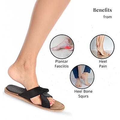 Livmore Set of 2 Black Polymer and Shungite Infused, Dotted Gel Heel Pad