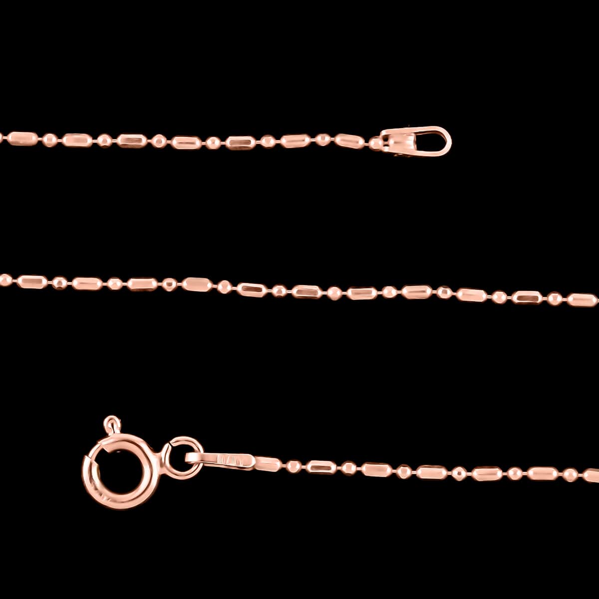 14K Rose Gold Over Sterling Silver Beaded Chain 16 Inches 1.90 Grams image number 0