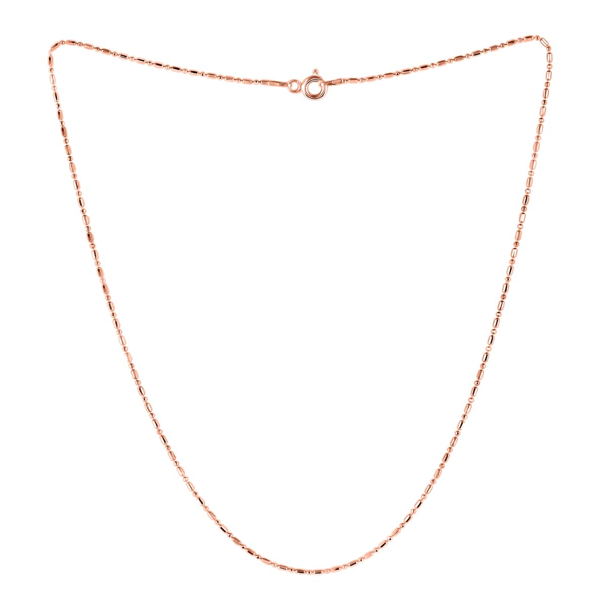 14K Rose Gold Over Sterling Silver Beaded Chain 16 Inches 1.90 Grams image number 1