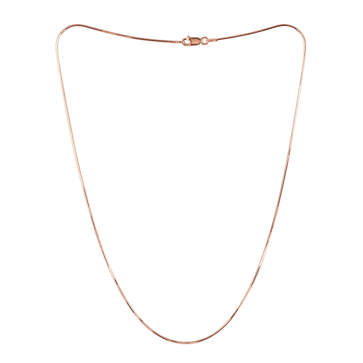 14K Rose Gold Over Sterling Silver Snake Chain 18 Inches 3.60 Grams