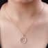 Natural White Zircon Q Pendant Necklace 20 Inches in Vermeil Rose Gold Over Sterling Silver 0.70 ctw image number 2