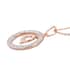 Natural White Zircon Q Pendant Necklace 20 Inches in Vermeil Rose Gold Over Sterling Silver 0.70 ctw image number 3