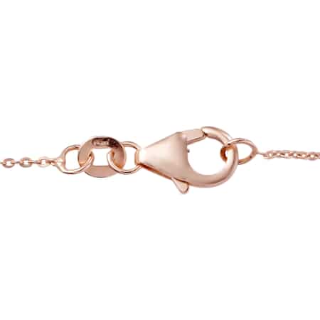 Natural White Zircon Q Pendant Necklace 20 Inches in Vermeil Rose Gold Over Sterling Silver 0.70 ctw image number 5