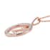 Natural White Zircon Initial Z Pendant Necklace 20 Inches in Vermeil Rose Gold Over Sterling Silver 0.70 ctw image number 3