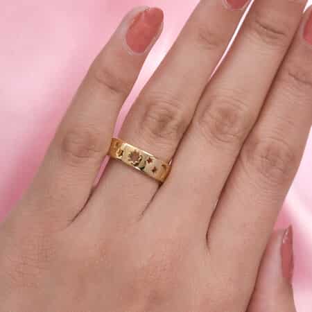 Moon Star Cut-out Band Ring in Vermeil Yellow Gold Over Sterling Silver (Size 8.0) 4.40 Grams image number 2