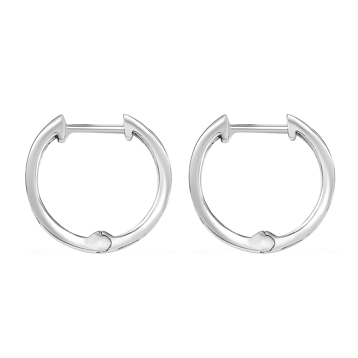 Diamond 0.10 ctw Earrings in Platinum Over Sterling Silver