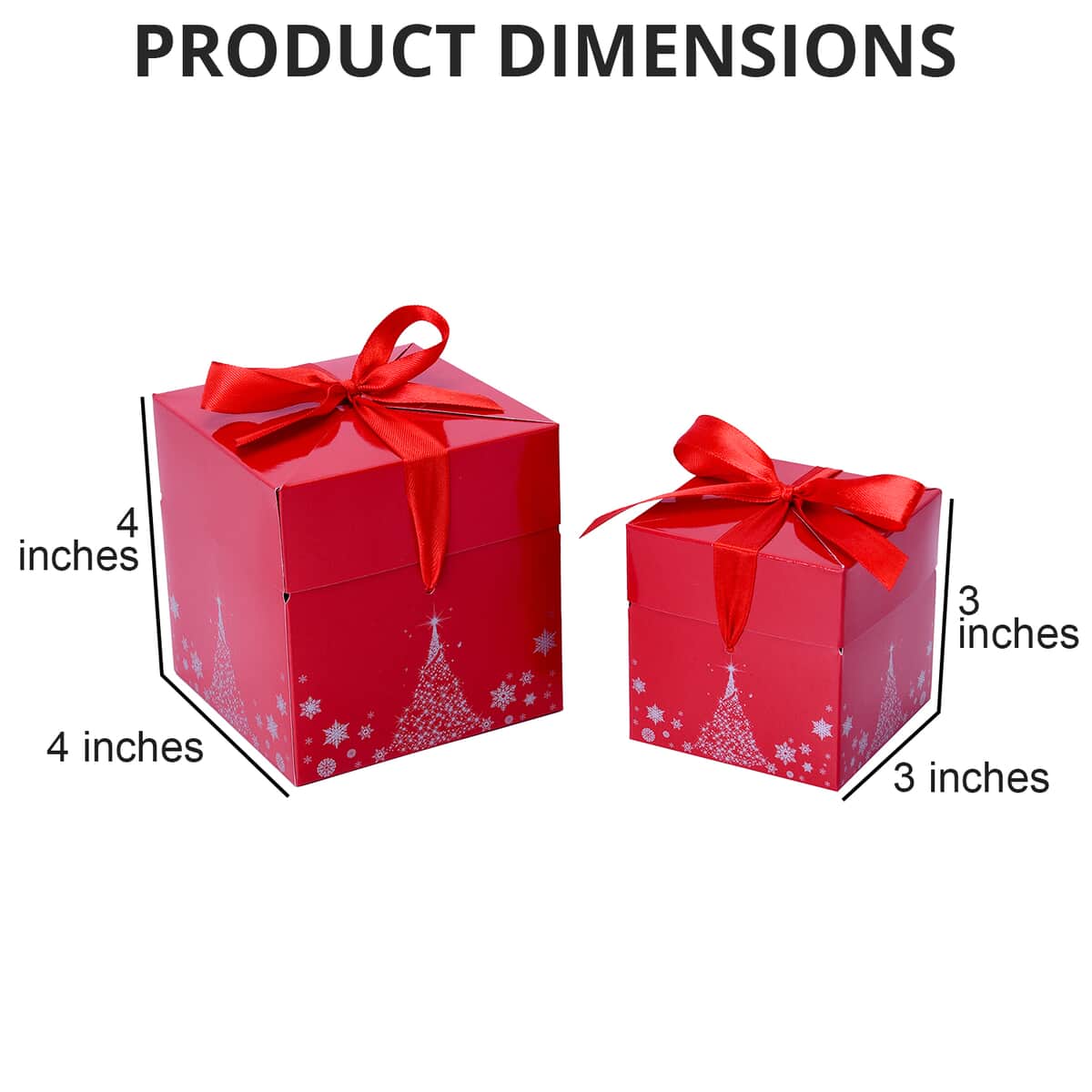 Set of 10pcs Red Paper, Ribbon Bow Snowflakes and Christmas Tree Pattern Gift Box with Christmas Tree Card and Stocking Card image number 2