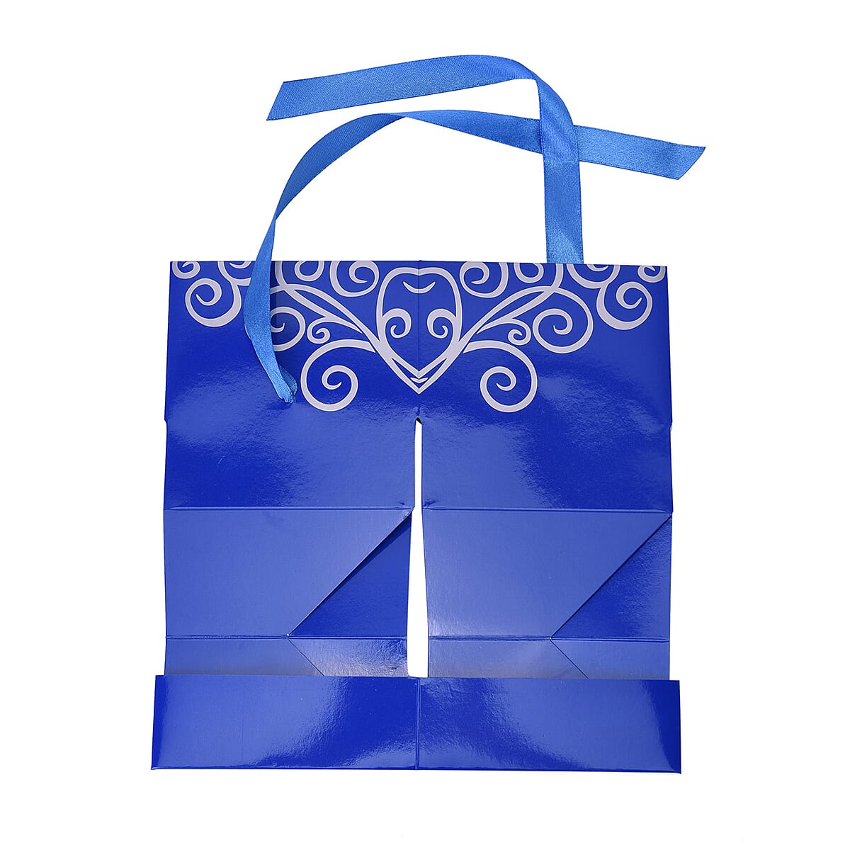 Set of 10pcs Blue Paper, Ribbon Bow Snowflakes and Christmas Tree Pattern Gift Box with Christmas Tree Card and Stocking Card image number 3