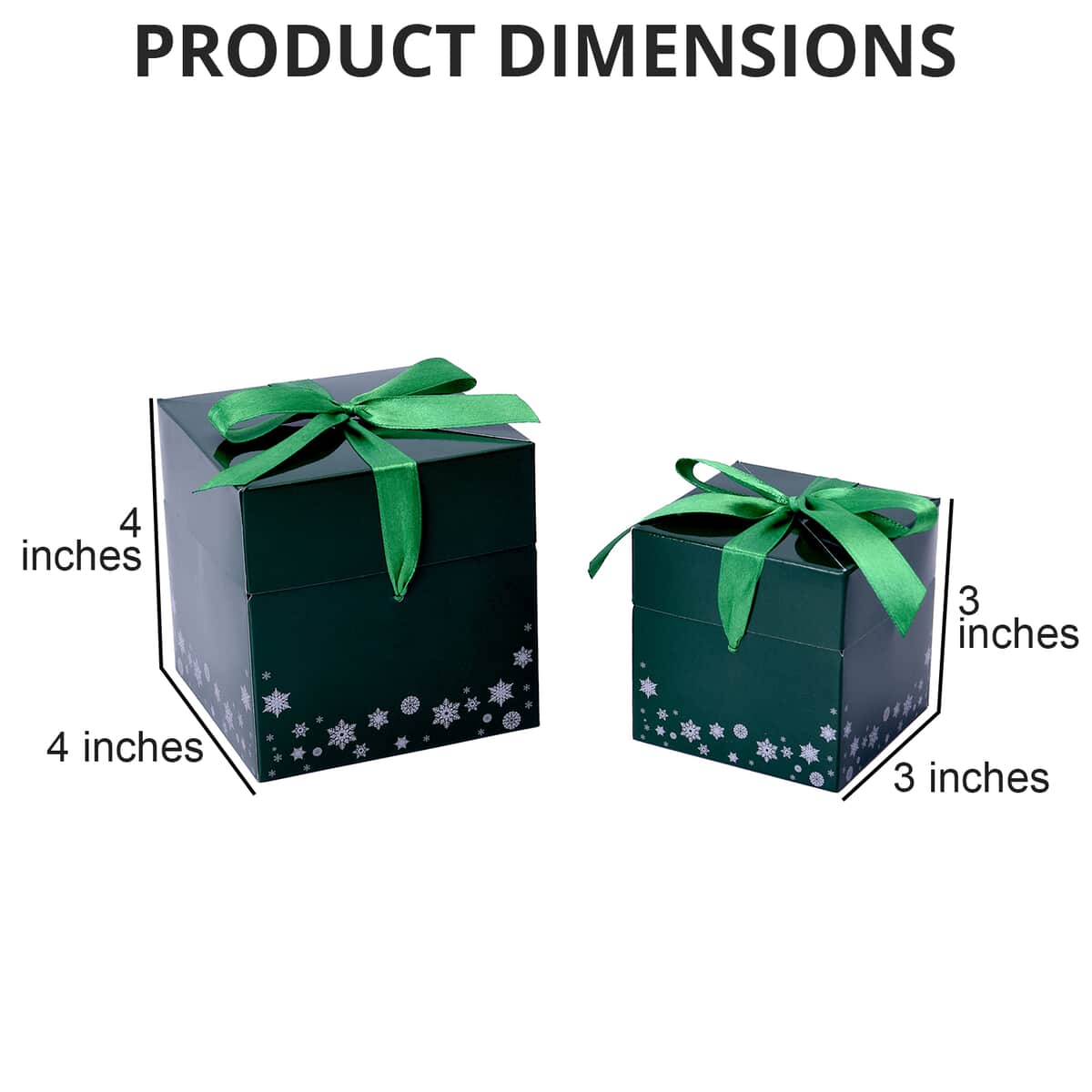 Set of 10pcs Green Paper, Ribbon Bow Snowflakes and Christmas Tree Pattern Gift Box (4x4, 3x3) with Christmas Tree Card and Stocking Card image number 2